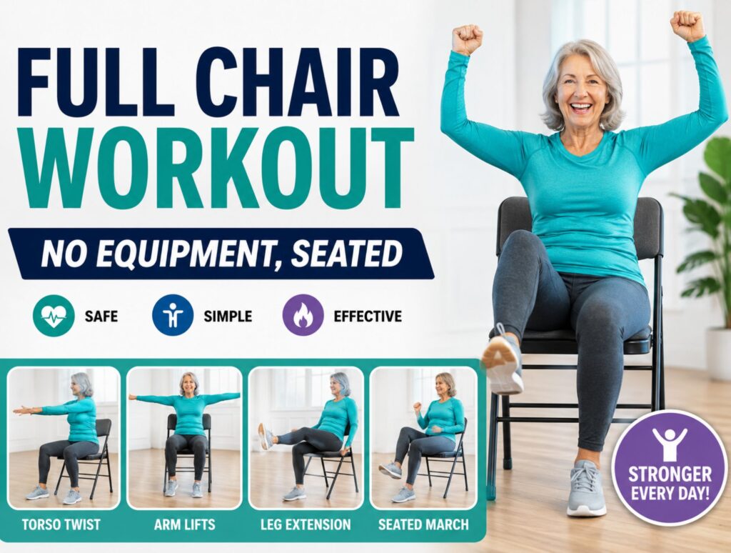 Full Chair Workout - No Equipment, Seated