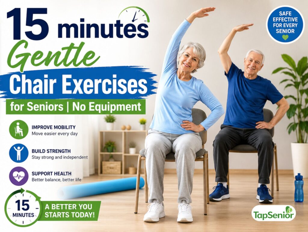 15 Minutes Gentle Chair Exercises for Seniors | No Equipment
