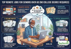 10 Remote Jobs For Seniors Over 60 - No Degree Required