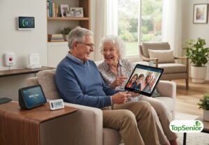 Smart home technology helping older adults live independently.