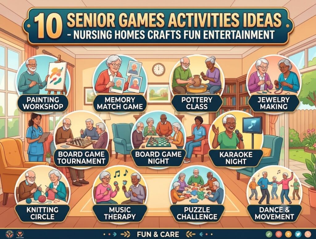 10 Senior Games Activities Ideas - Nursing Homes Crafts Fun Entertainment